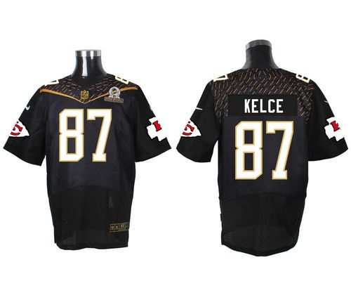 Nike Chiefs #87 Travis Kelce Black 2016 Pro Bowl Men's Stitched NFL Elite Jersey